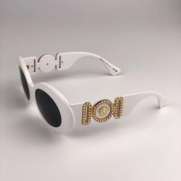 Versace VE4426BU 314/87 MAXI MEDUSA BIGGIE Sunglasses White Gray Oval Women - Picture 9 of 14